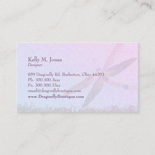 ユニークドラゴカラフルンフライファッション 名刺 (裏面)