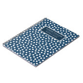 ユニークネーム ネイビーブルー 白ドット カスタムノートブック ノートブック (左側)