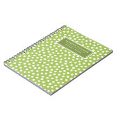 ユニークネーム 緑 白 ドット カスタム ノートブック (左側)