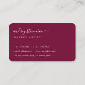 ユニークハイビスカスブルゴーニュフローラシグニファンシーチャー 名刺 (裏面)