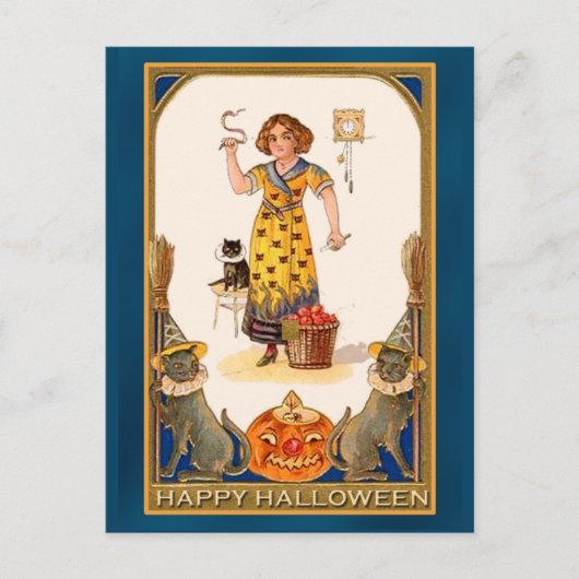 ユニークハッピーハローウィンアートカード ポストカード (正面)