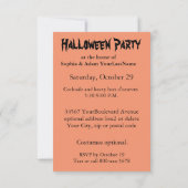 ユニークハッピーハローウィンパーティー 招待状 (裏面)