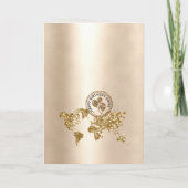 ユニークハッピーバースデーパスポートマップ任意の年齢 招待状 (裏面)