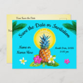 ユニークハワイアン日付カードの保存任意の大事な行事 案内ポストカード (正面/裏面)