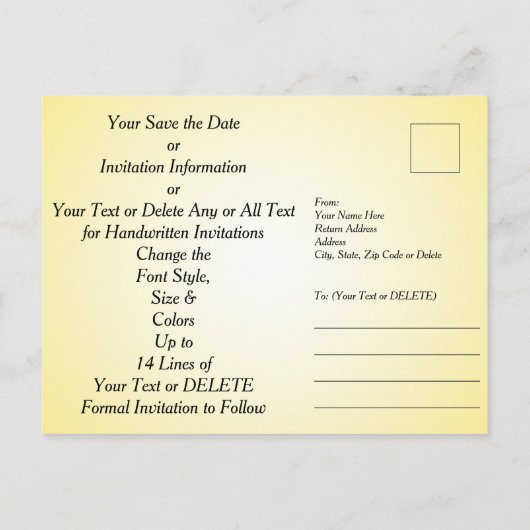 ユニークハワイアン日付カードの保存任意の大事な行事 案内ポストカード (裏面)