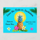 ユニークハワイアン日付カードの保存任意の大事な行事 案内ポストカード (正面)