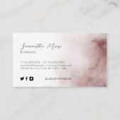 ユニークバラ金ゴールド水彩署名モノグラムの 名刺 (裏面)