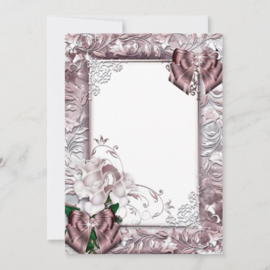 ユニークバラ金ゴールド牡丹結婚フローラ 招待状 (裏面)