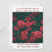 ユニークバレンタインデー表現カード 招待状 (裏面)