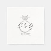 ユニークパーソナライズされた婚約パーティ スタンダードカクテルナプキン (正面)