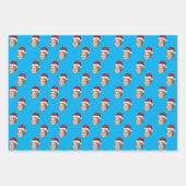 ユニークパーソナライズされた顔Santa Hat ラッピングペーパーシート (正面3)