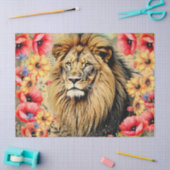 ユニークヒマワリ赤ケシ 薄葉紙 (クラフト)