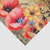 ユニークヒマワリ赤ケシ 薄葉紙 (詳細)