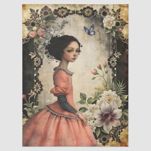 ユニークビクトリアンエレガントフローラ園の少女 薄葉紙 (正面)