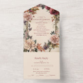 ユニークビクトリアン王室の結婚フローラ オールインワン招待状 (内側)