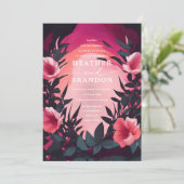 ユニークピかわいらしッ色彩の鮮やかク色マゼンダフローラズ 招待状 (スタンド正面)