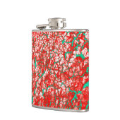 ユニークピカッコいいンク赤の緑の抽象芸術パターン フラスク (左)