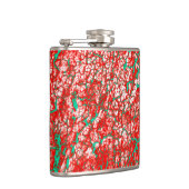 ユニークピカッコいいンク赤の緑の抽象芸術パターン フラスク (右)