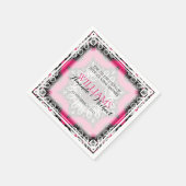 ユニークピッスタイリッシュクブラックの結婚紙ナプキンス スタンダードカクテルナプキン (角)