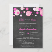 ユニークピンクの黒板のベビーシャワーをぽんと鳴らすために用意して下さい 招待状 (正面)