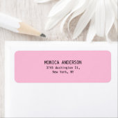 ユニークピンクプレーンモダン差出人住所ラベル ラベル (インサイチュ)