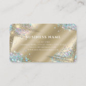 ユニークフェイク金ゴールドホログラフィグリッターモダン美しい 名刺 (裏面)