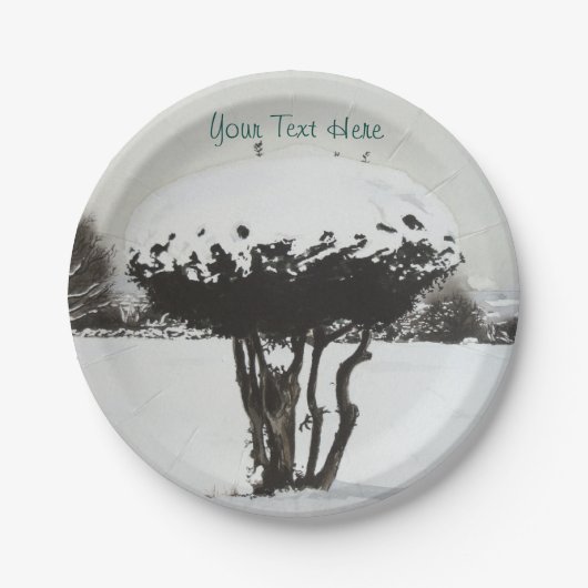 ユニークフェスティバルの雪景色 ペーパープレート (正面)