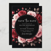 ユニークフローラクリムゾンレッド結婚ズ セーブザデート (正面/裏面)