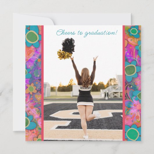 ユニークフローラ卒業カスタム写真発表 招待状 (裏面)