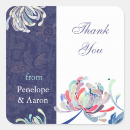 ユニークフローラ結婚の感謝 スクエアシール