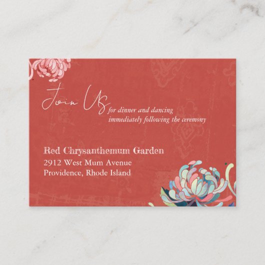 ユニークフローラ赤の結婚式 エンクロージャーカード (正面)