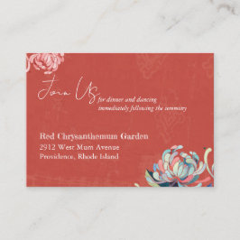 ユニークフローラ赤の結婚式 エンクロージャーカード