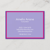 ユニークブはっきりしたルー&ピンクカジュアルタイポグラフィ 名刺 (裏面)