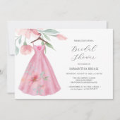 ユニークブライダルシャワー招待状ピンク&セージブルー 招待状 (正面)