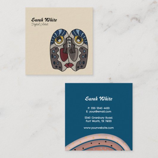 ユニークプロフェッショナルアーティスモダント スクエア名刺 (正面/裏面)