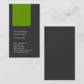 ユニークプロフェッショナルグレーグリーンストライプ 名刺 (正面/裏面)