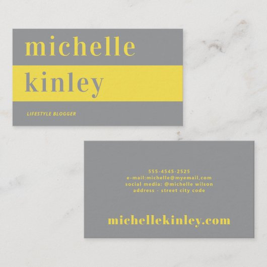 ユニークプロフェッショナルトレンディータイポグラフィ 名刺 (正面/裏面)