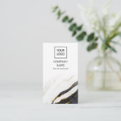 ユニークプロフェッショナル大理石ブラック&ホワイト垂直 名刺 (スタンド正面)