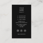 ユニークプロフェッショナル大理石ブラック&ホワイト垂直 名刺 (裏面)