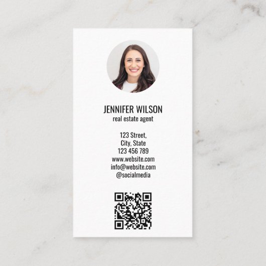 ユニークプロフェッショナル実在エージェント不動産仲介業者QR 名刺 (裏面)