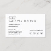 ユニークホームモダンロゴIIダークグレー実在エテート 名刺 (裏面)