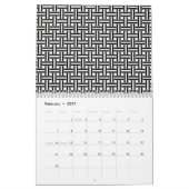 ユニークミニマモダンリスト抽象芸術アート2026 カレンダー (2月 2027)