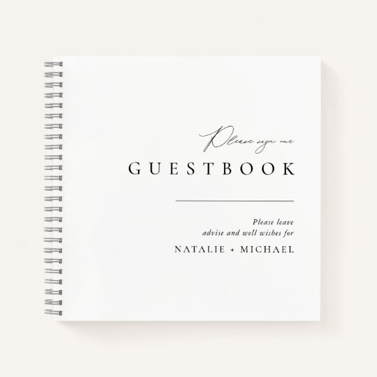 ユニークミニマルシンプルエレガントウェディングゲストブック ノートブック (正面)