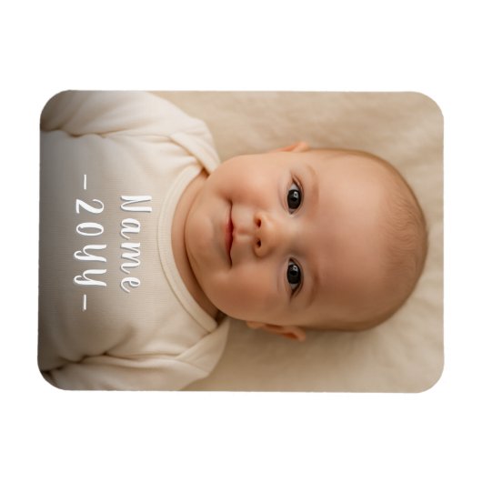ユニークモダンカスタムベビー文字付き写真 マグネット (横)