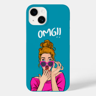 ユニークモダンガーリーポップ・アートの芸術品バイブレオピンクOMG Case-Mate iPhone 14ケース