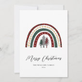ユニークモダンクリスマスのレインボーノンフォトホリデー シーズンカード (正面)