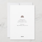 ユニークモダンクリスマスのレインボーノンフォトホリデー シーズンカード (裏面)