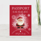 ユニークモダンクリスマス北極パスポートパーティー 招待状 (正面)