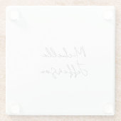 ユニークモダンスタイリッシュ書名の追加 ガラスコースター (裏面)