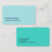 ユニークモダンスタイリッシュ淡い色のターコイズ 名刺 (正面/裏面)
